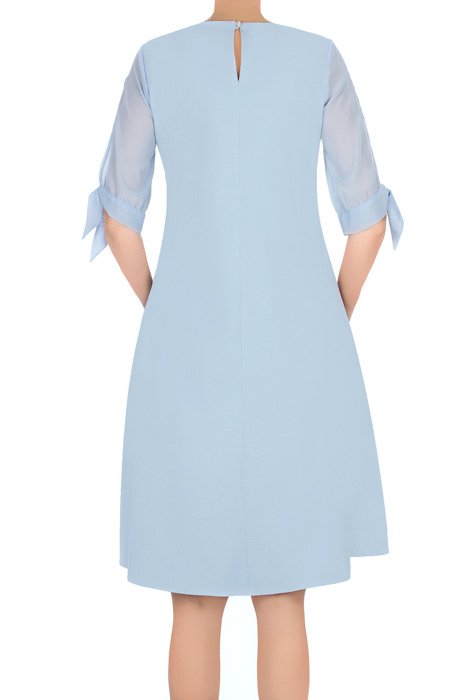 Zwiewna sukienka Żan-Mar trapezowa jasny niebieski